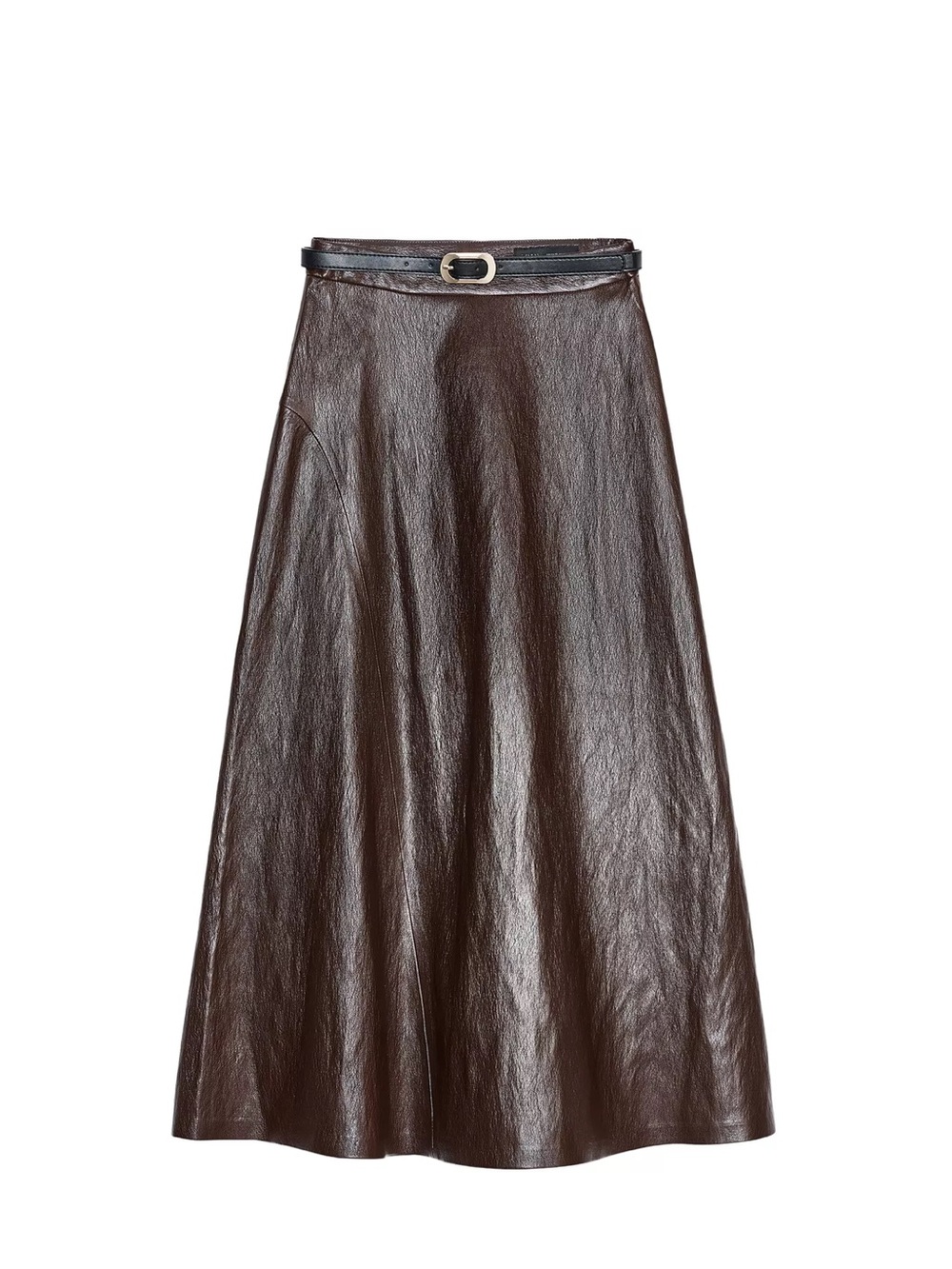 ZARA - faux leather belted mini skirt
